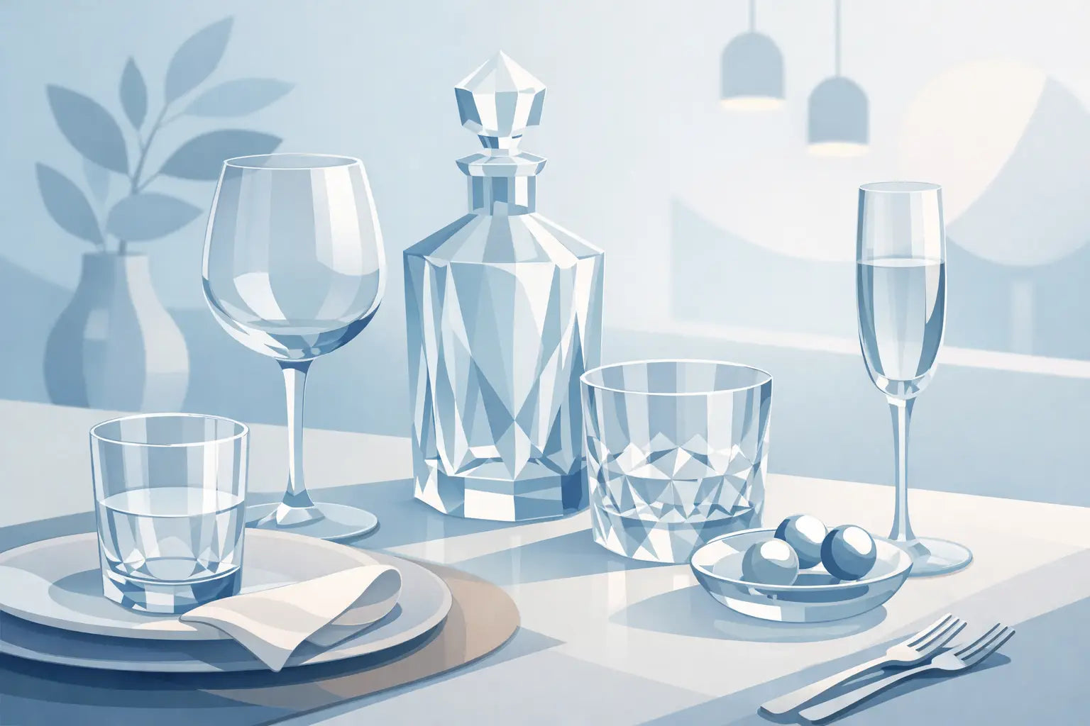 Lead Free Crystal Guide for Modern Tables