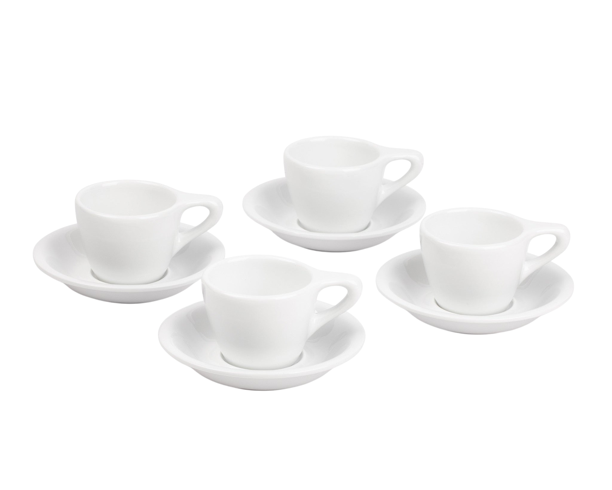 Wilshire Espresso Cups & Saucers, White (4-Pack)