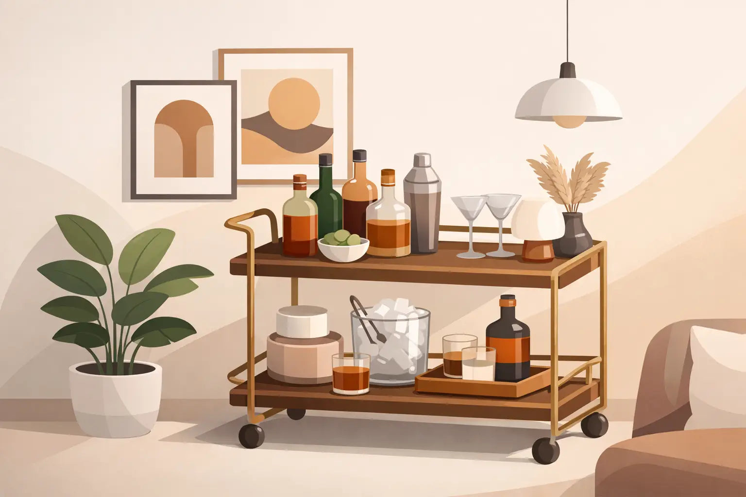 How to Style a Home Bar Cart That Looks Right