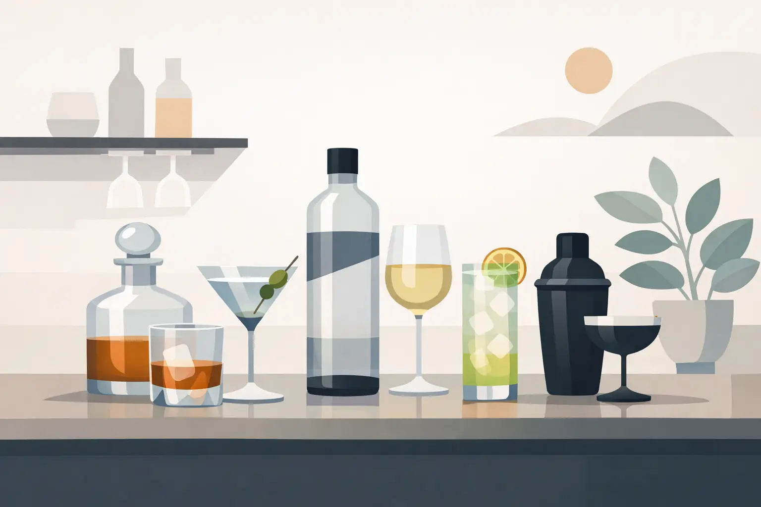 Minimalist Drinkware for Home Bar Ideas