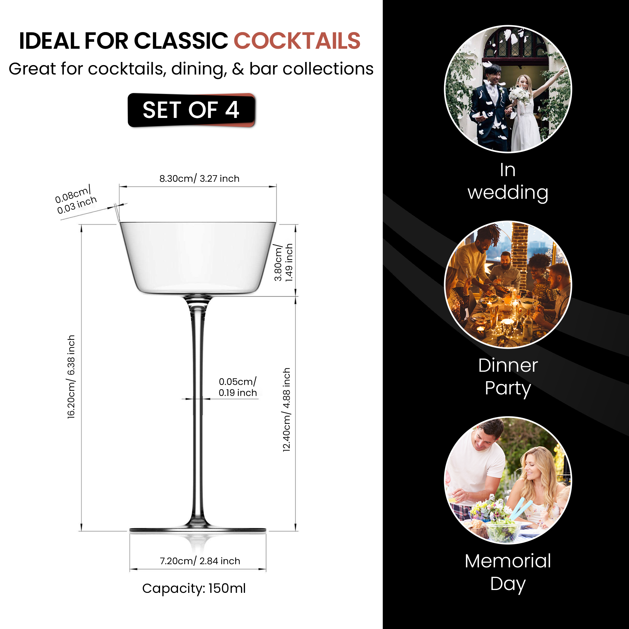 Figueroa Narrow Coupe Glasses (4-Pack)
