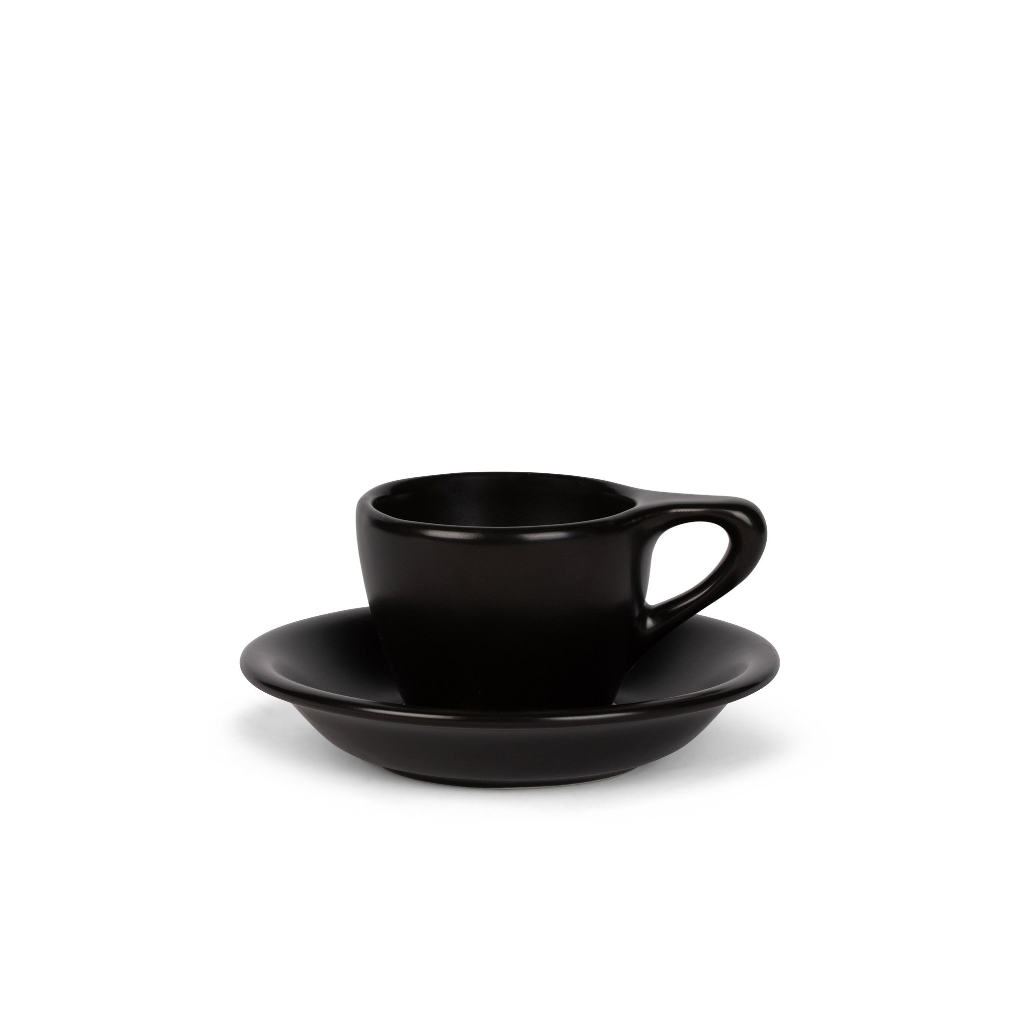 Wilshire Espresso Cups & Saucers, Matte Black (4-Pack)
