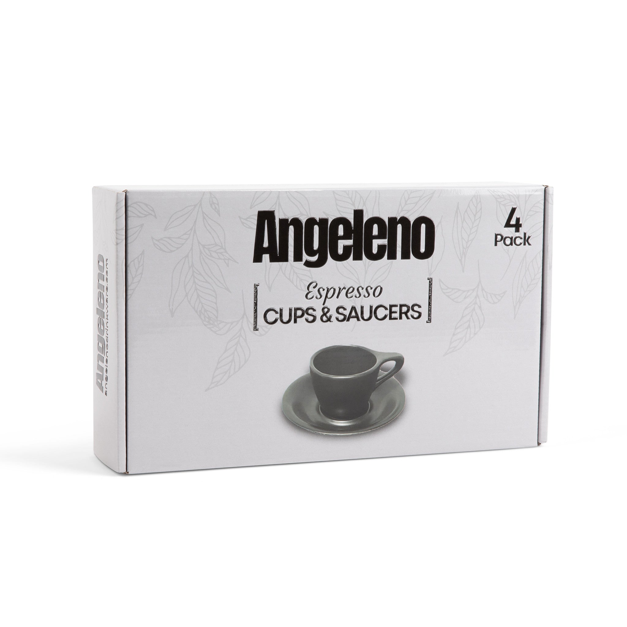 Wilshire Espresso Cups & Saucers, Matte Black (4-Pack)