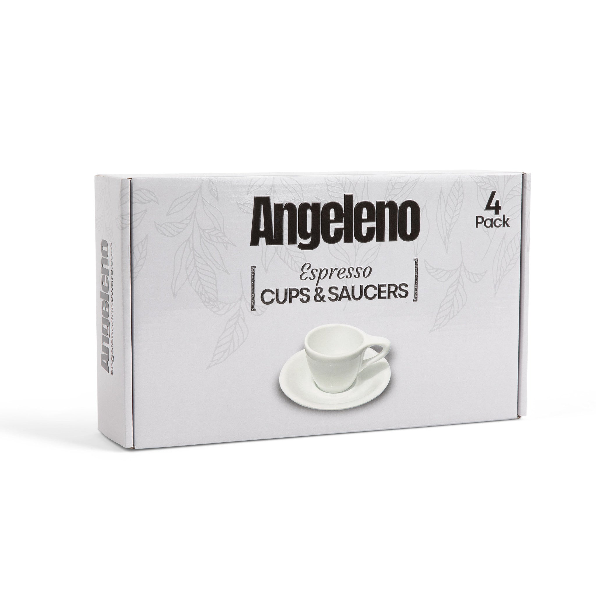 Wilshire Espresso Cups & Saucers, White (4-Pack)