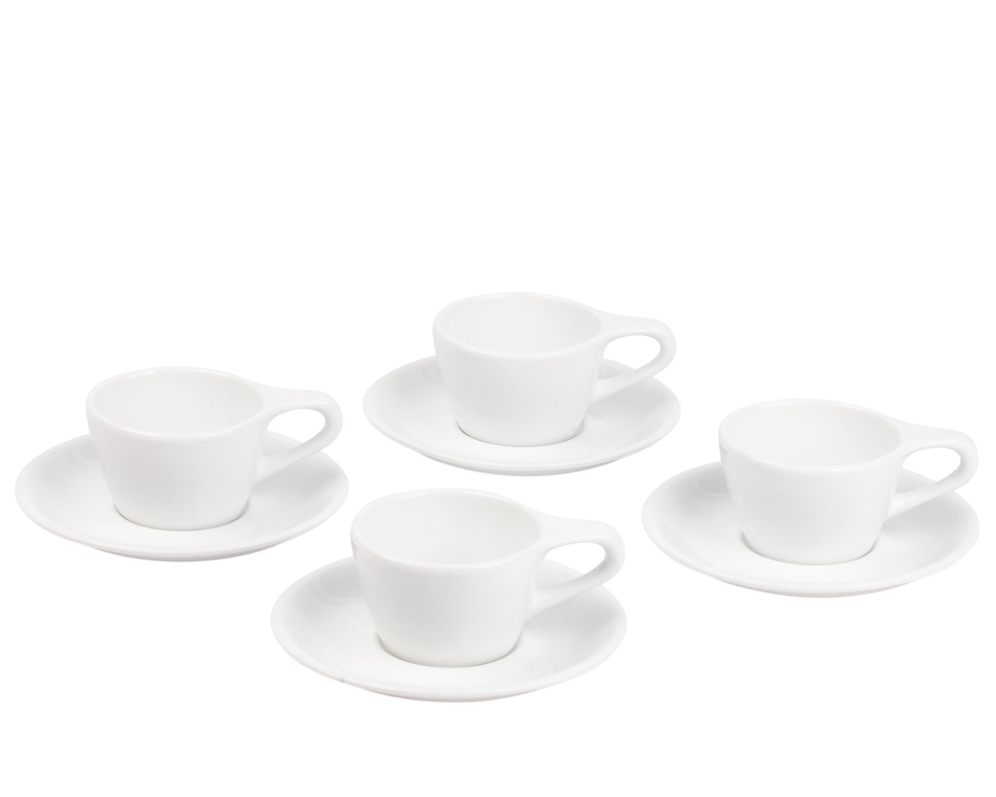 Wilshire Cappuccino Cups and Saucers, White (4-Pack)